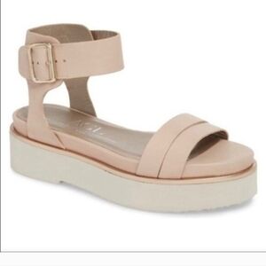 AGL Quarter Strap Platform Sandal In Blush Pink
